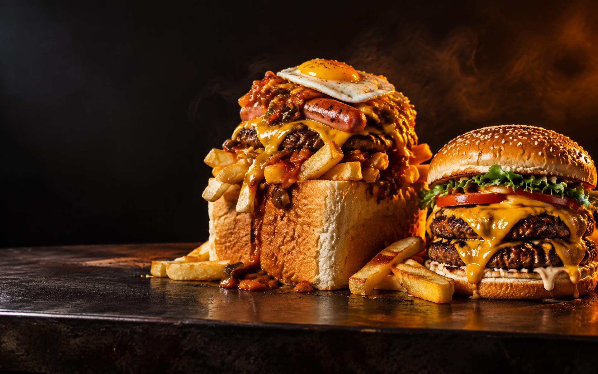 Loaded South African kota and burger